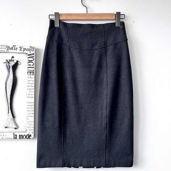 Nanette Lepore Dresses & Skirts - Vintage Y2K Nanette Lepore Gray High Waist Pleated Pencil Skirt Size 4